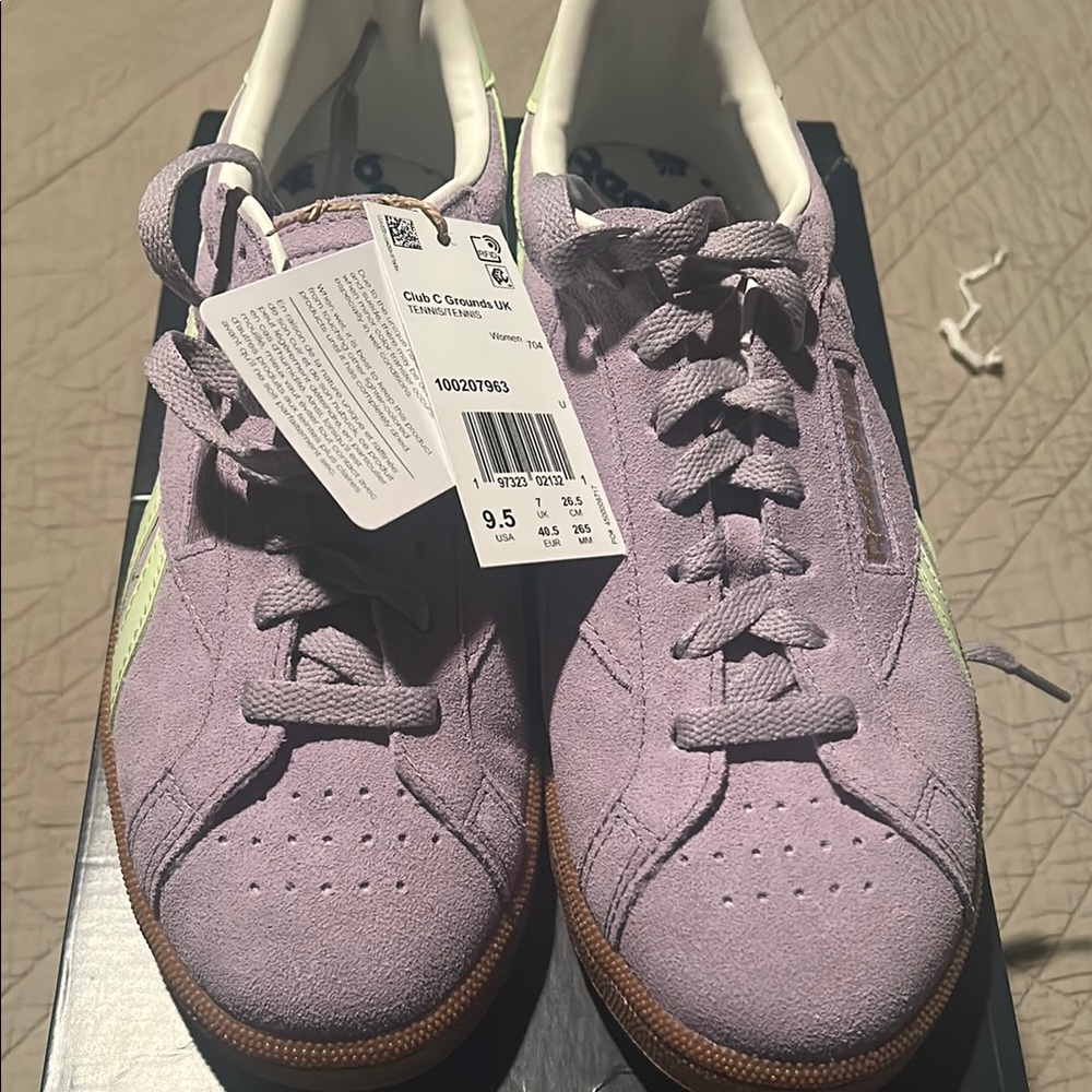 Reebok Purple Sneakers Classic Retro Design. Style is Club C Grounds